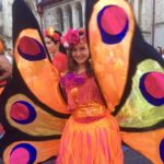 Fairy Butterfly Tian square A woman dressed as a butterfly.